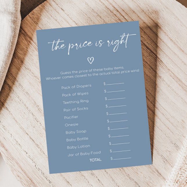 Oh Boy Boho Minimalist Shower Price is Right Game (Modern Oh Boy Baby Shower Game)