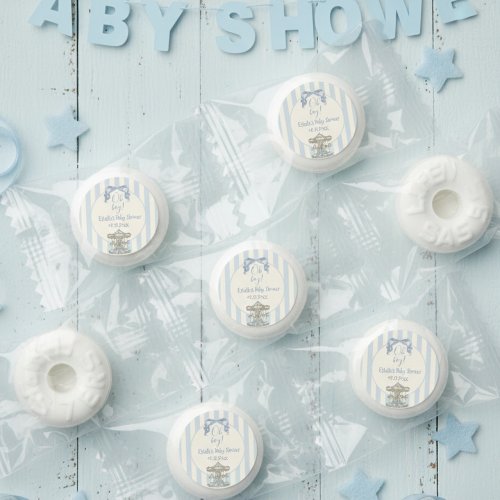 Oh Boy Bow  Carousel Blue Stripe Baby Shower