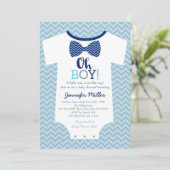 Oh Boy Bow Tie Baby Shower Invitation (Standing Front)