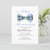 Oh Boy Bow Tie Baby Shower Invitation (Standing Front)