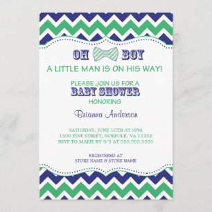 OH BOY Bow Tie Baby Shower Invite