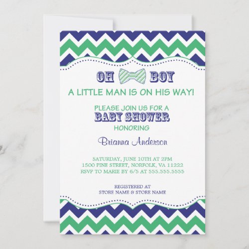 OH BOY Bow Tie Baby Shower Invite