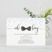 Oh Boy! Bow Tie Boys Baby Shower Invitation (Standing Front)