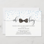 Oh Boy! Bow Tie Boys Baby Shower Invitation (Front)