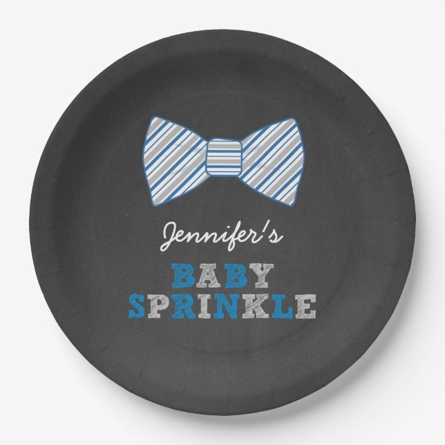 Oh Boy BowTie Baby Sprinkle Plate 3661 (Front)
