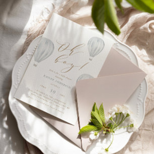 Oh Boy – Boy Baby Shower Hot Air Balloon Invitation