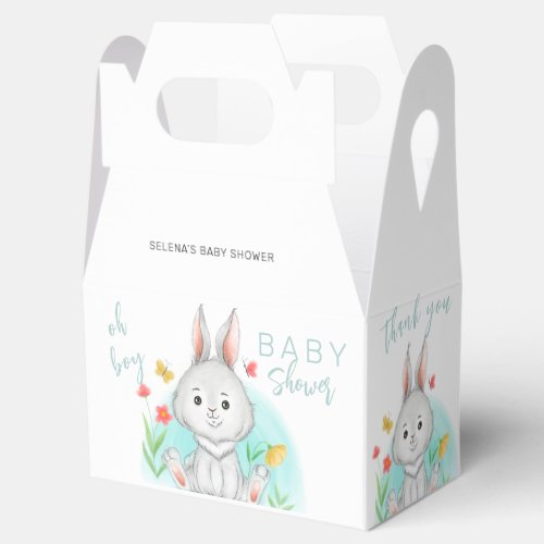 oh boy Bunny Rabbit Baby Shower  Favor Boxes