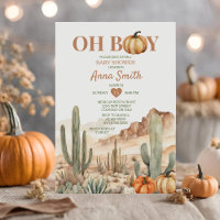 Oh Boy Cactus Desert Landscape Pumpkin Baby Shower