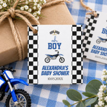 Oh Boy Checkered Dirt Bike Baby Shower