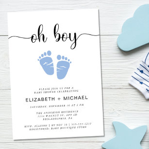 Oh Boy Couples Baby Shower Invitation
