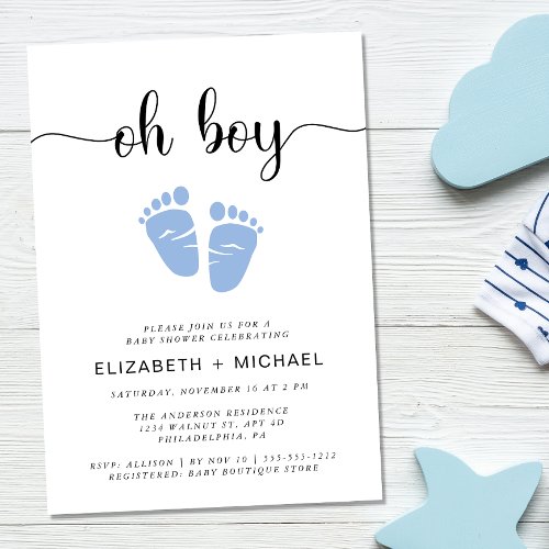 Oh Boy Couples Baby Shower Invitation