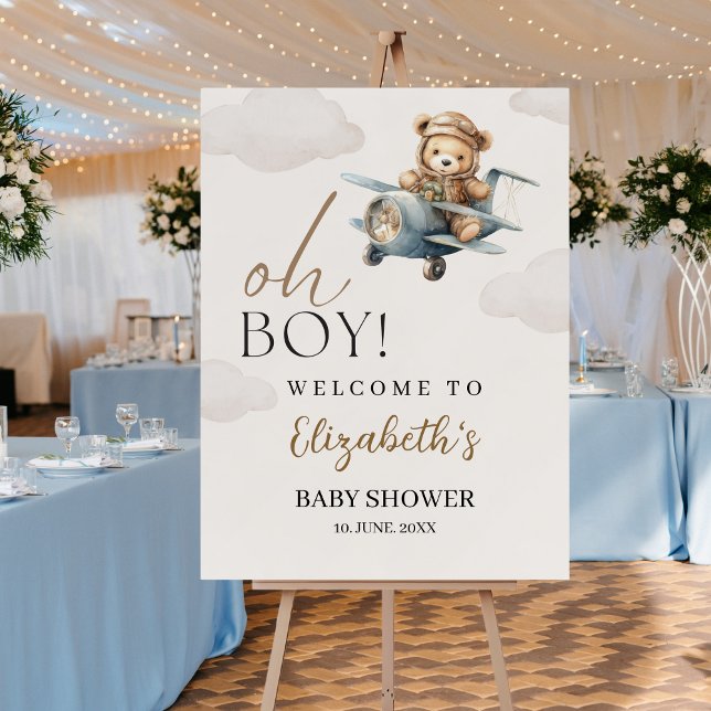 Oh Boy, Cute Bear Baby shower boy Foam Board (Creator Uploaded)