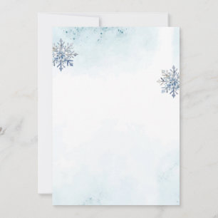 Oh Boy Cute Blue Deer Snowflake Baby Boy Shower Invitation