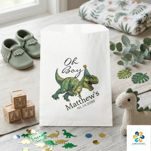 Oh Boy! Cute Dinosaur Baby Shower Favor Bag