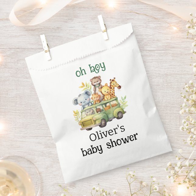 oh boy cute jungle safari animals baby shower favor bag (Creator Uploaded)