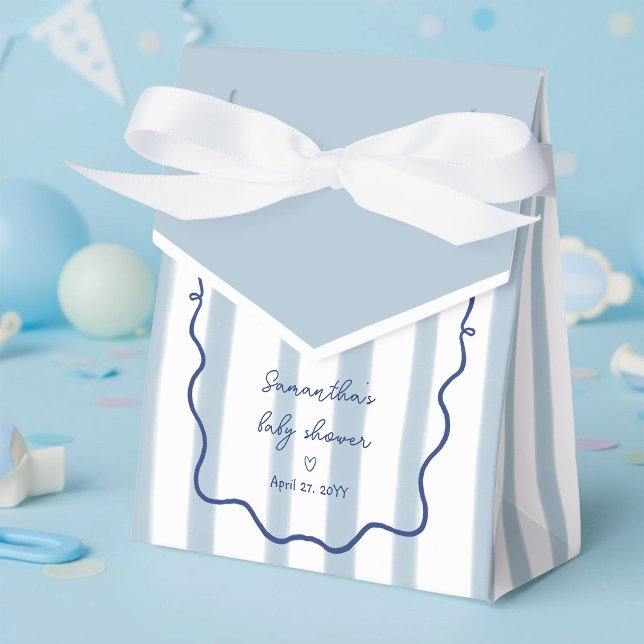 Oh Boy Cute Modern Dusty Blue Baby Shower Favor Boxes (Creator Uploaded)