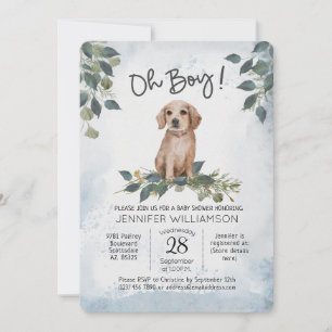Oh Boy! Dog Baby Shower Invitation