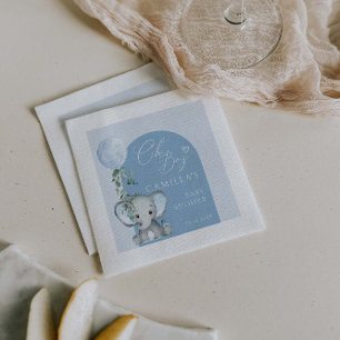 Oh Boy Elephant Boy Balloon Baby Shower Napkins