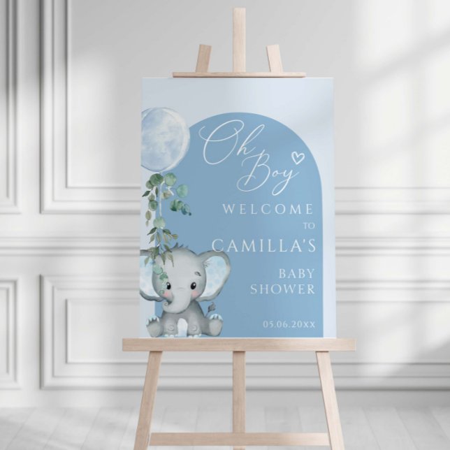 Oh Boy Elephant Boy Balloon Baby Shower Welcome Foam Board (Creator Uploaded)