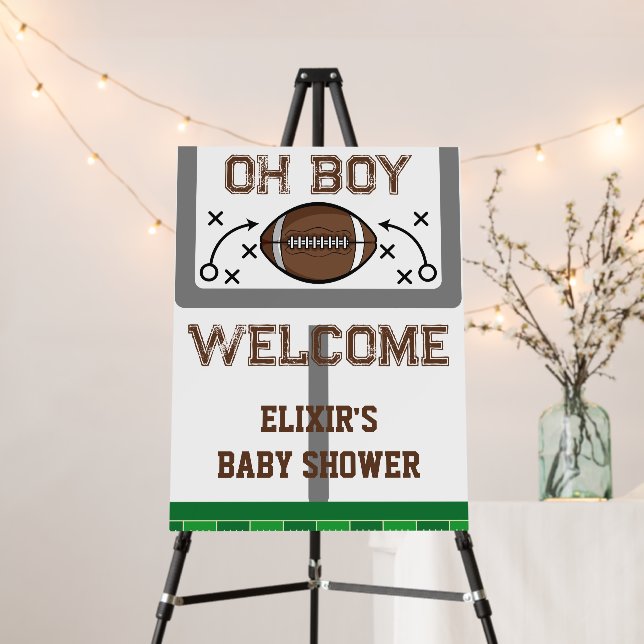 Oh Boy Football Baby Shower Foam Board (In Situ (Stand))