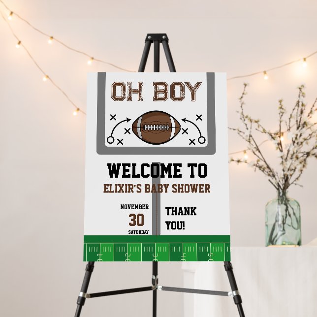 Oh Boy Football Baby Shower Foam Board (In Situ (Stand))