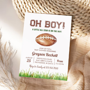 Oh Boy Football Baby Shower Invitation