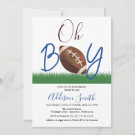 Oh Boy Football Baby Shower Invitation