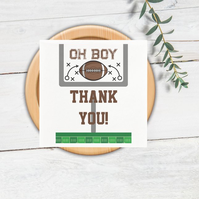 Oh Boy Football Baby Shower Napkins (Creator Uploaded)