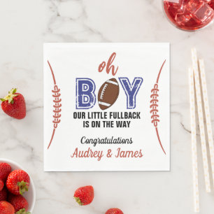 Oh Boy Football Theme Baby Shower Napkins
