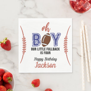 Oh Boy Football Theme Birthday Napkins