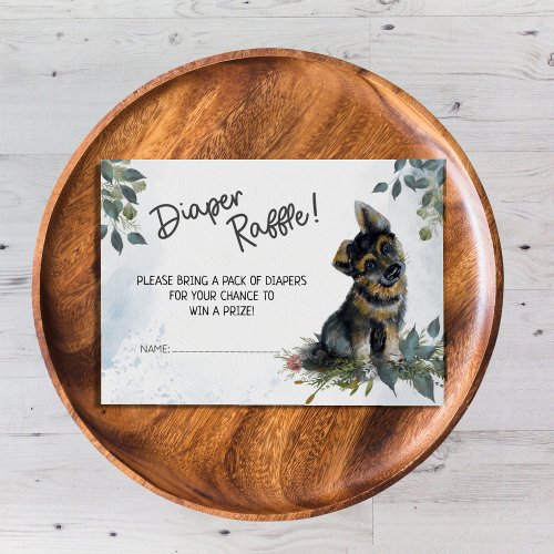 Oh Boy German Shepherd Puppy Diaper Raffle Enclosure Card