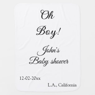 oh boy girl baby shower add name date year venue e blanket
