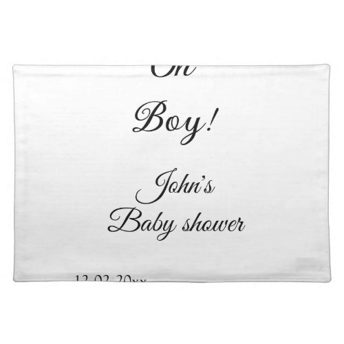oh boy girl baby shower add name date year venue e cloth placemat