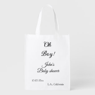 oh boy girl baby shower add name date year venue e grocery bag