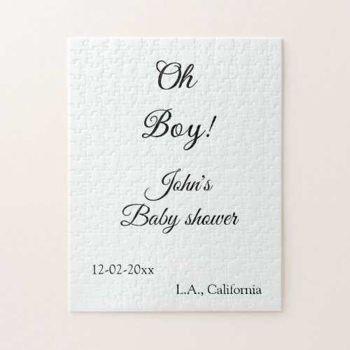 oh boy girl baby shower add name date year venue e jigsaw puzzle