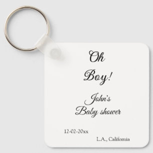 oh boy girl baby shower add name date year venue e keychain