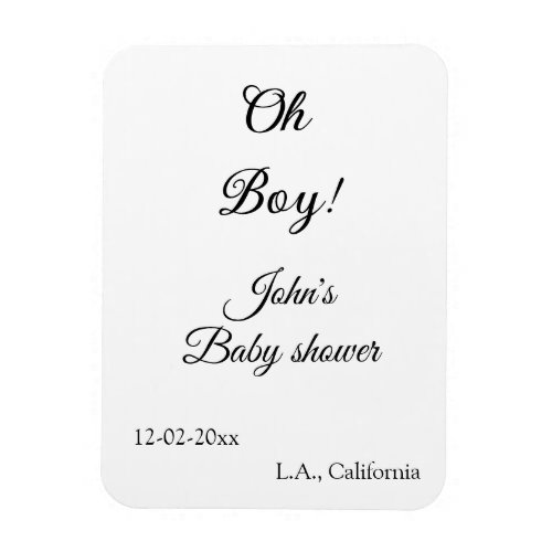 oh boy girl baby shower add name date year venue e magnet