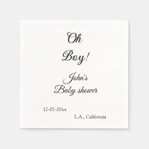 oh boy girl baby shower add name date year venue e napkins