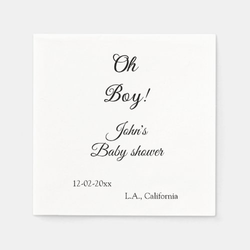 oh boy girl baby shower add name date year venue e napkins