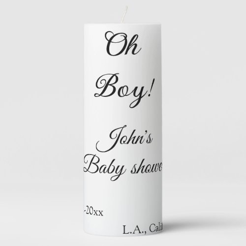 oh boy girl baby shower add name date year venue e pillar candle