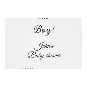 oh boy girl baby shower add name date year venue e placemat
