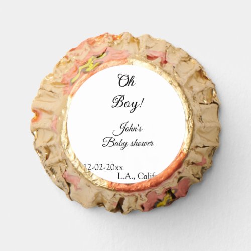 oh boy girl baby shower add name date year venue e reeses peanut butter cups