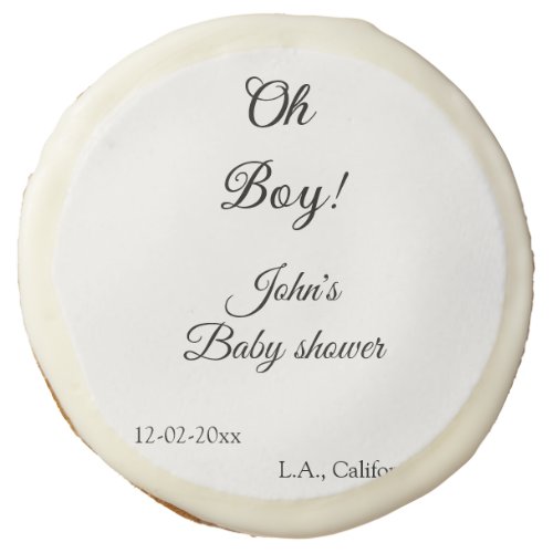 oh boy girl baby shower add name date year venue e sugar cookie
