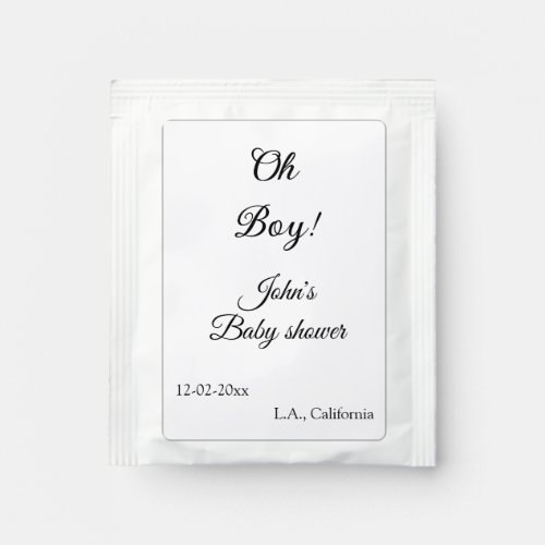 oh boy girl baby shower add name date year venue e tea bag drink mix