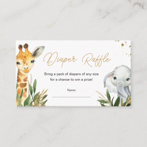 Oh Boy Greenery Safari Baby Shower Diaper Raffle