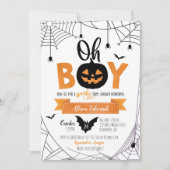 Oh Boy! Halloween Pumpkin Baby Shower Invitation (Front)