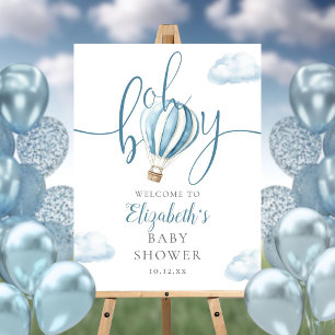 Oh Boy Hot Air Balloon Baby Shower Welcome Sign