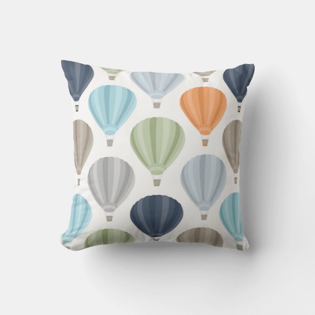 OH BOY Hot Air Balloons Pattern Throw Pillow (Front)