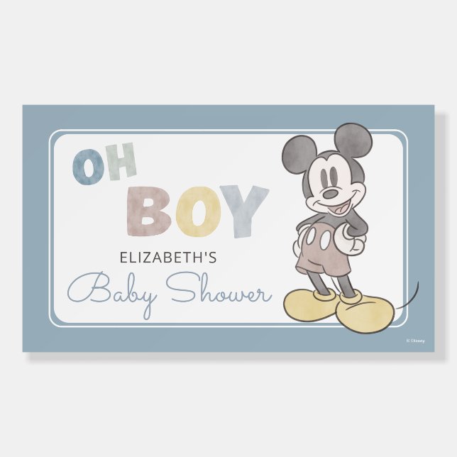 Oh Boy, It's a Boy! Mickey Mouse Baby Shower Foam Board (Front)