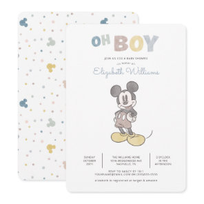 Oh Boy, It's a Boy! Mickey Mouse Baby Shower Invitation
